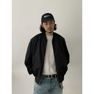 INKNOTS美式 复古廓形boxy飞行夹克男女宽松休闲cleanfit立领外套