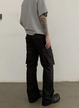 INKNOTS美式复古水洗做旧ERD风格工装裤男女潮牌休闲直筒街头长裤