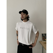 T恤男女宽松纯棉 复古简约高级感字母印花短袖 INKNOTS春夏新款 美式