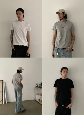 INKNOTS美式简约索罗娜凉感基础合身正肩短袖T恤男女cleanfit上衣