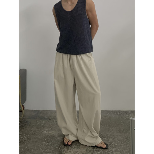 INKNOTS复古极简廓形莱赛尔休闲裤男女cleanfit松驰感宽松阔腿裤
