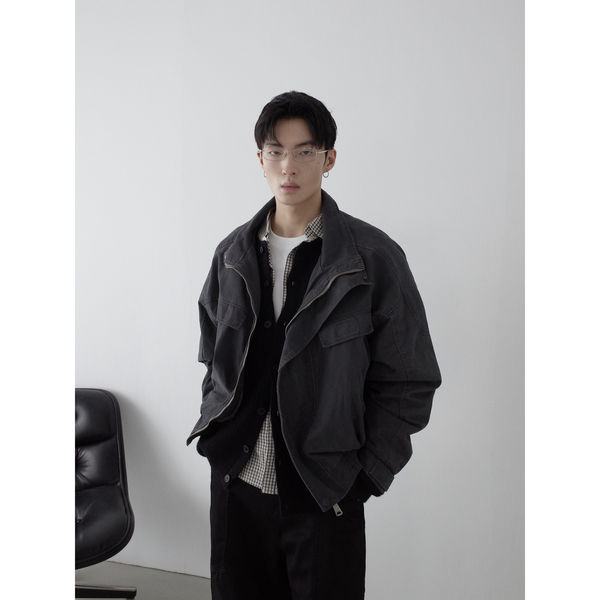 INKNOTS重工水洗做旧立领外套潮