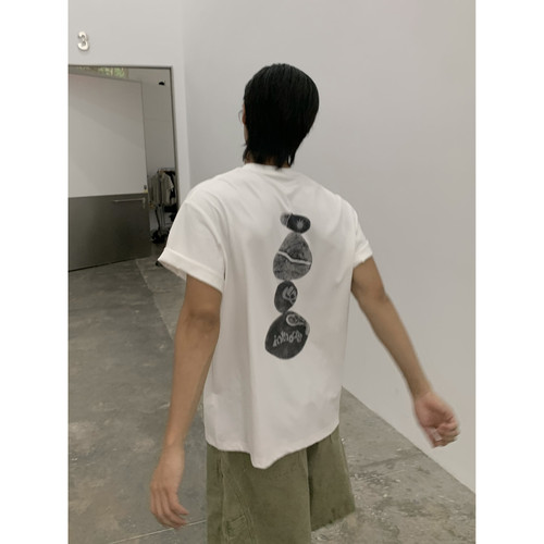 INKNOTS复古户外攀爬岩石印花圆领短袖T恤男女宽松运动半袖上衣潮