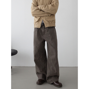 子 男女宽松阔腿弧形牛仔裤 INKNOTS美式 复古水洗做旧高级感直筒裤