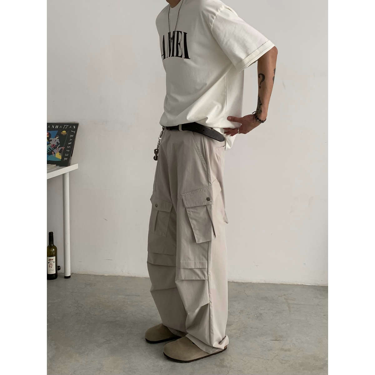 INKNOTS夏季薄款速干美式复古工装裤男女潮牌宽松直筒休闲伞兵裤,男装,休闲裤,淘宝优惠券,粉丝福利购,淘宝优惠卷