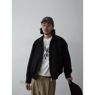 INKNOTS美式 翻领夹克外套男女休闲百搭棒球服上衣潮 复古boxy短款