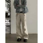 INKNOTS美式 男女水洗做旧多口袋街头休闲长裤 复古宽松直筒工装 裤