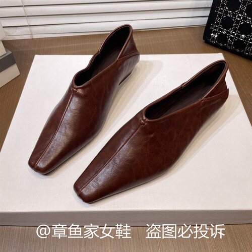 法式软皮舒适低跟深口单鞋女