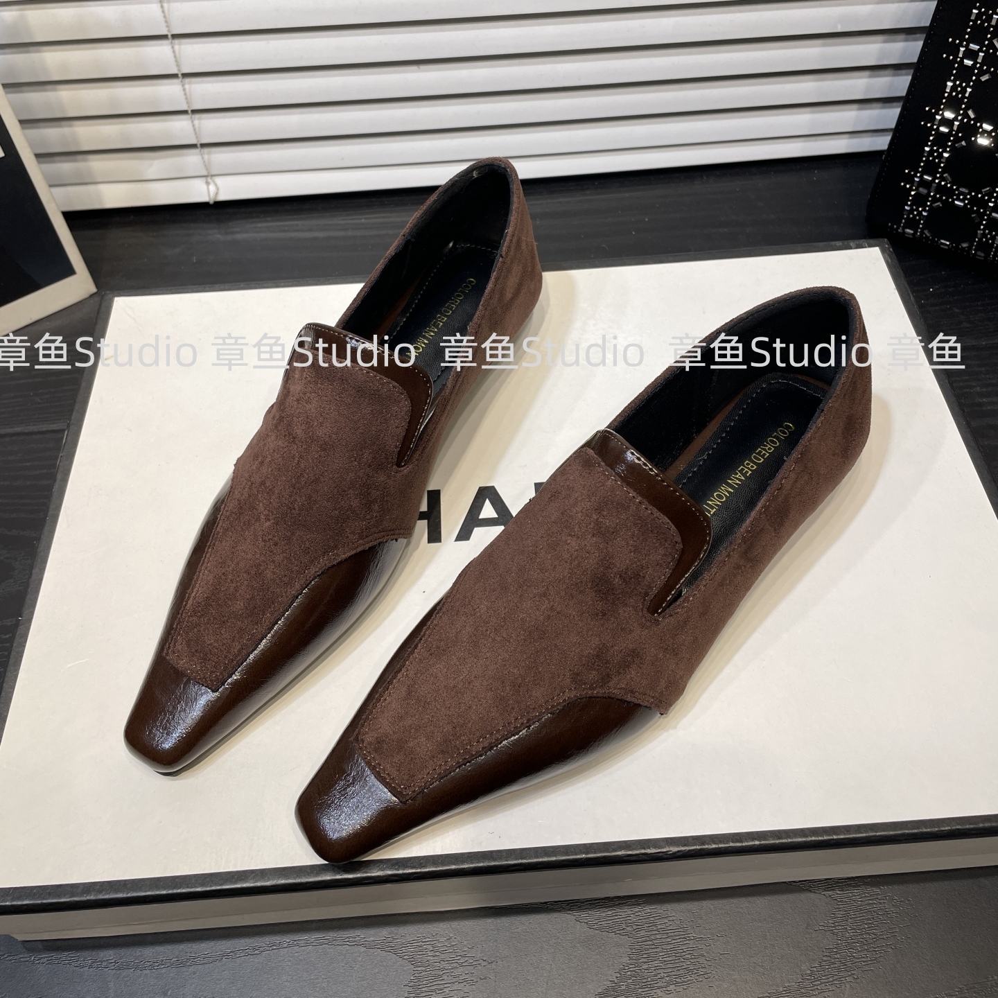 老钱风小众低跟方头乐福鞋