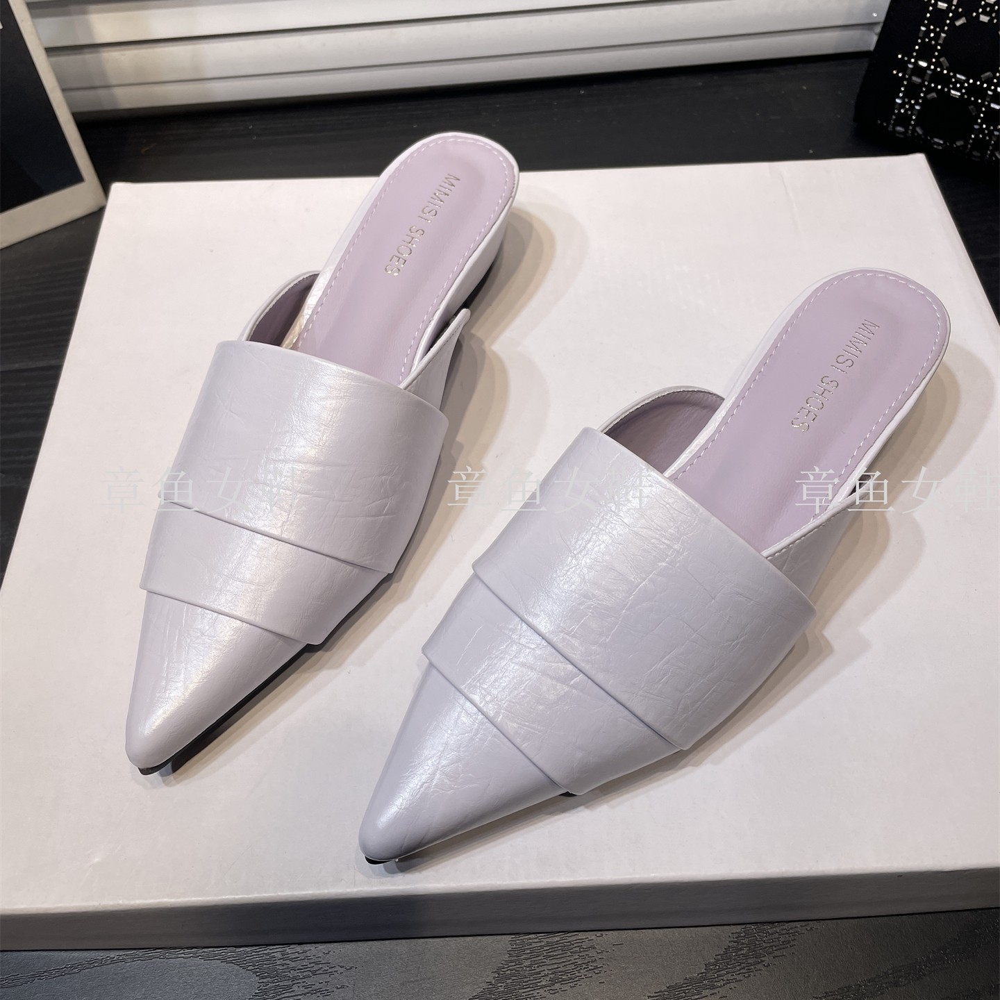 法式春季气质尖头包头半拖鞋女外穿懒人鞋一脚蹬穆勒鞋包头凉拖,女鞋,包头拖,淘宝优惠券,粉丝福利购,淘宝优惠卷