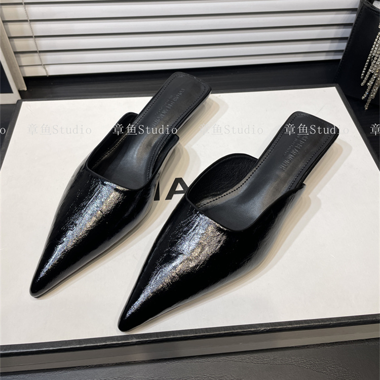 气质显瘦尖头猫跟包头凉拖鞋