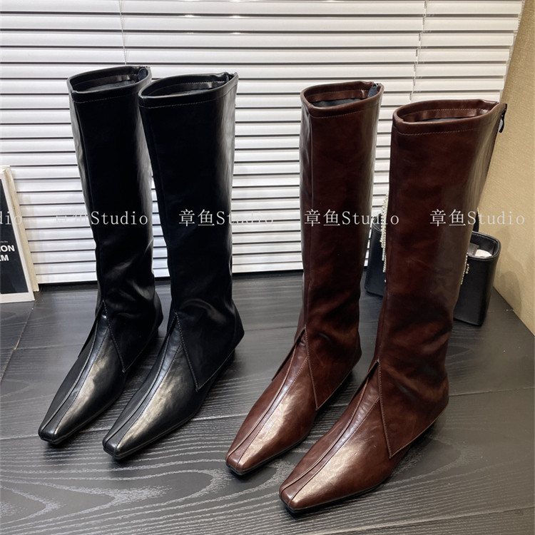 时髦精~法式复古不过膝长靴女方头内增高瘦瘦靴辣妹高筒骑士靴,女鞋,骑士靴,淘宝优惠券,粉丝福利购,淘宝优惠卷