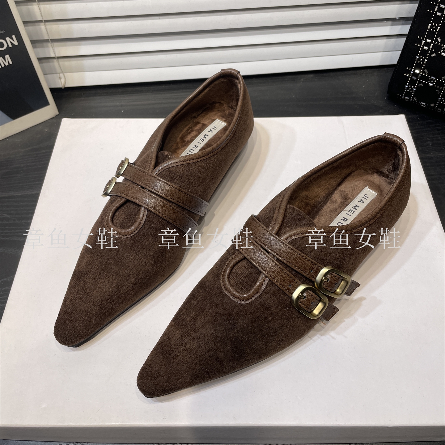 配裙子低跟通勤晚晚加绒单鞋