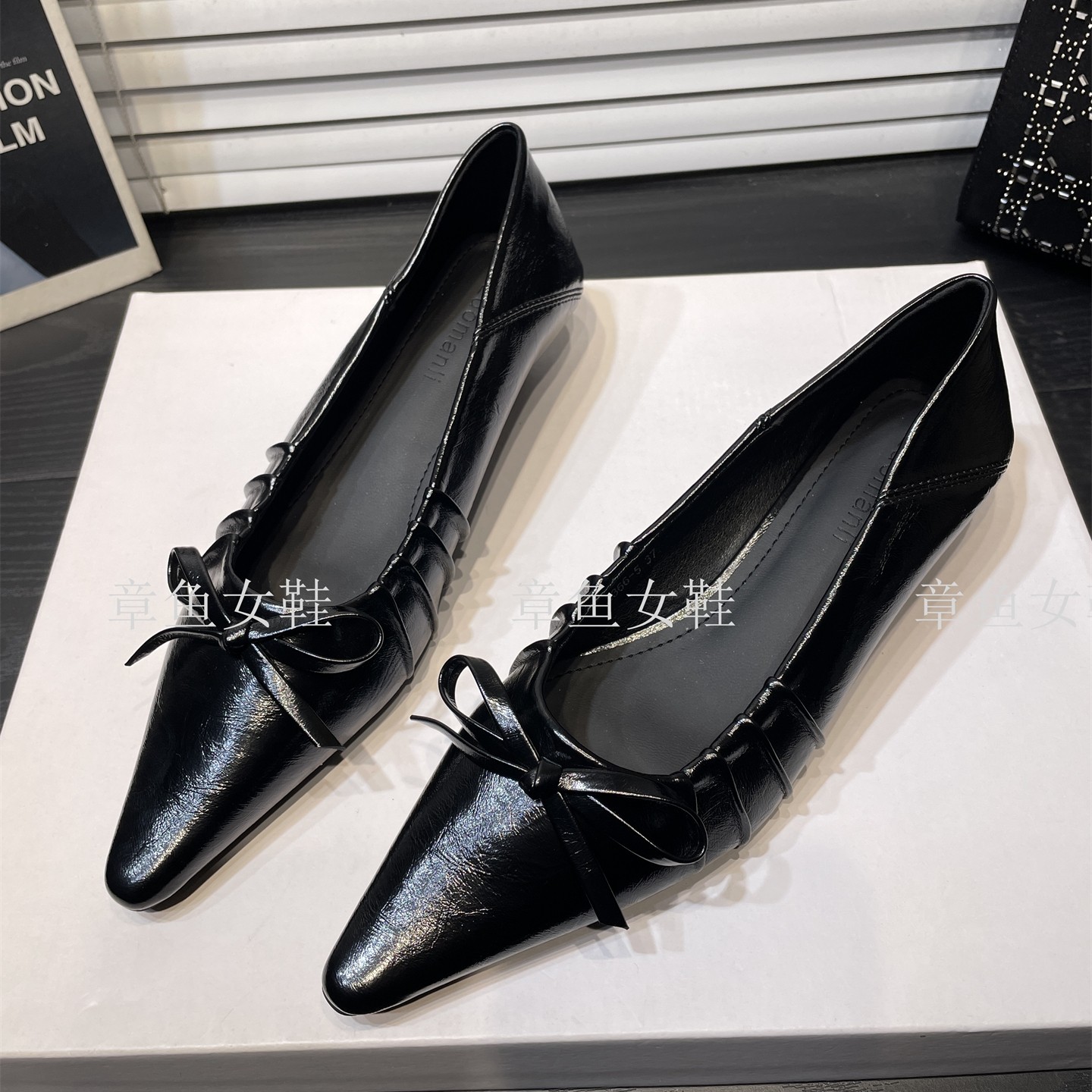 温柔气质！皱褶蝴蝶结细跟尖头单鞋女2026春季法式浅口猫跟瓢鞋,女鞋,浅口单鞋,淘宝优惠券,粉丝福利购,淘宝优惠卷