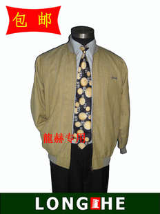 龍赫品牌中老年男式春秋款休闲商务大格子夹克衫上衣加大外套包邮