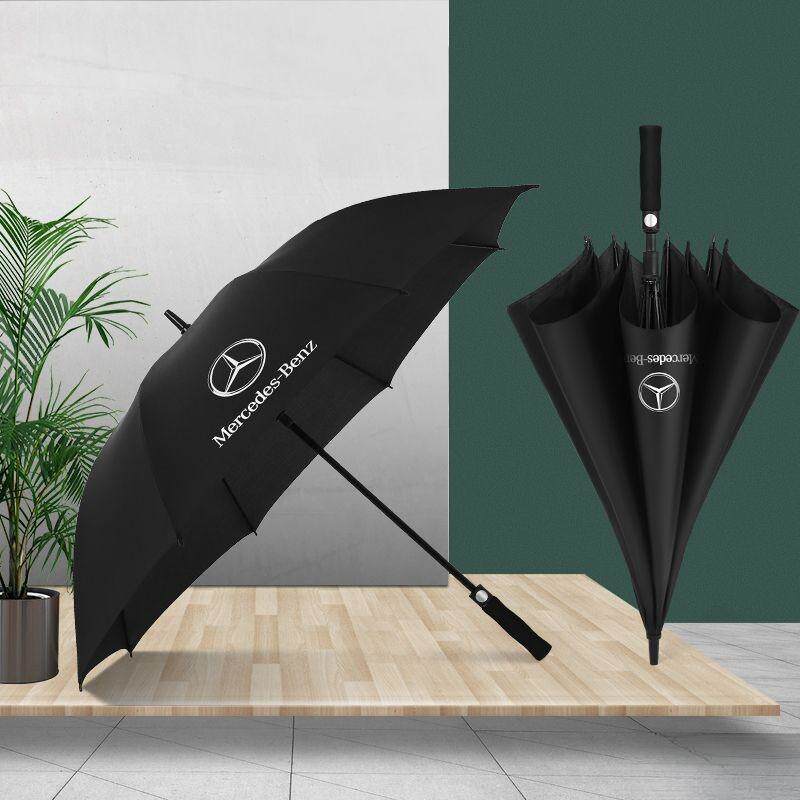 长柄车标伞奔驰伞宝马奥迪4S点雨伞结实耐用自动伞超大广告伞logo