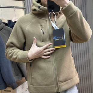 AIRBOX高密高克户外机能风冬装情侣款加厚双面摇粒绒连帽保暖外套