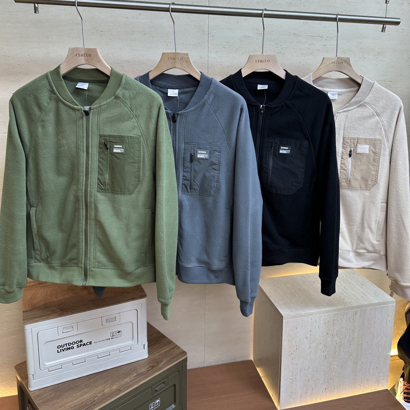 日系休闲 情侣叠穿外套蓄热保暖 秋冬棒球领双面摇粒绒御寒冬装潮