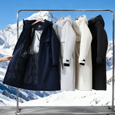 女士极寒连帽长款羽绒服