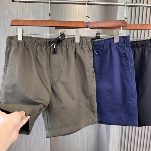 客供100%棉纱卡面料休闲纯色短裤