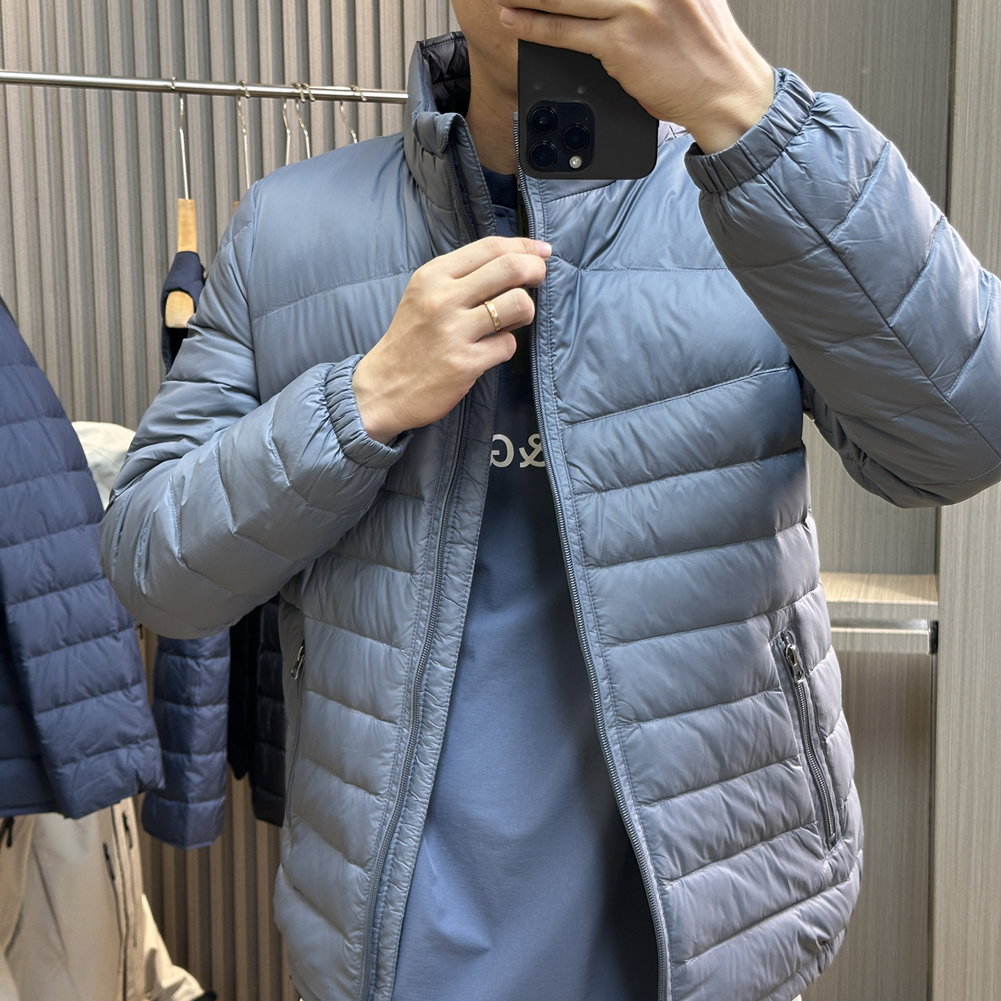 男士户外防泼水立领羽绒服