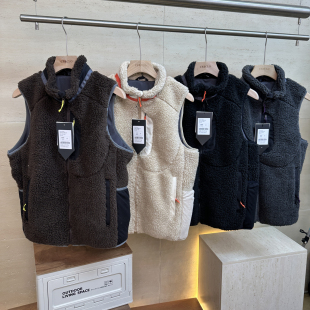 外套加绒加厚羊羔绒立领马甲背心 休闲无袖 日线潮流机能风冬装 新品