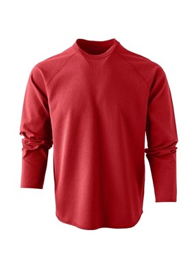 AIRBOX 2025年秋冬男士肌理华夫格透气运动休闲百搭运动长袖T恤潮