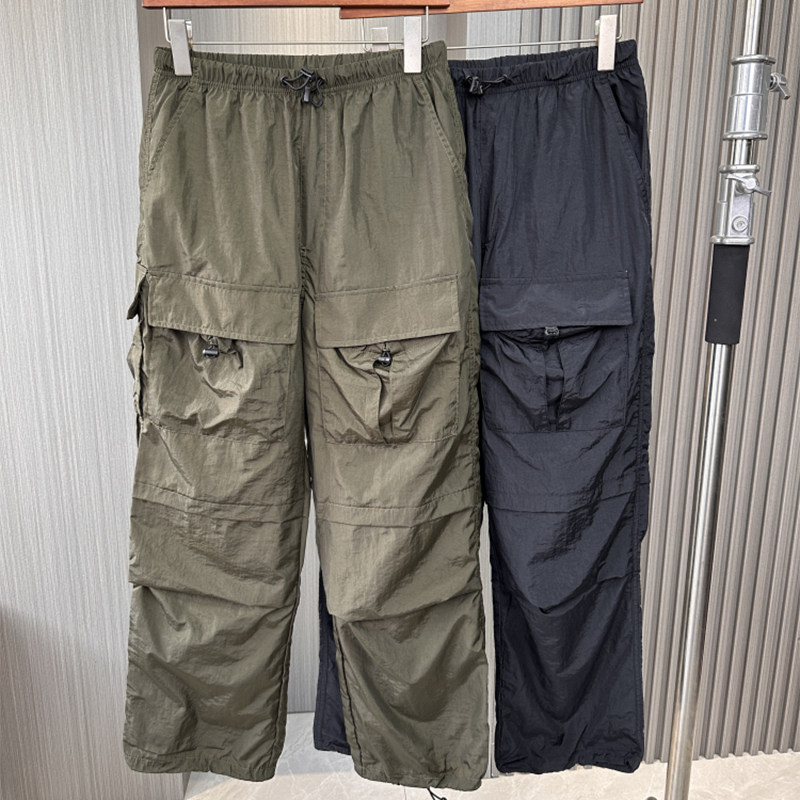 潮牌美式工装风！男女薄款尼龙多口袋抽绳阔腿机能速干宽松工装裤,男装,休闲裤,淘宝优惠券,粉丝福利购,淘宝优惠卷