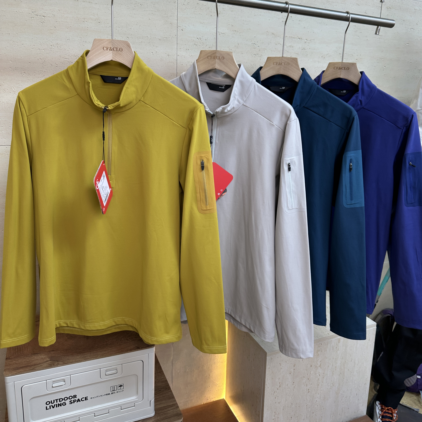 男士时尚运动骑行半拉链长袖T恤