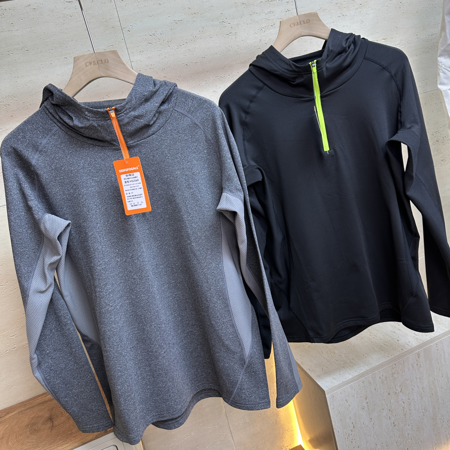 男士户外拉链套头连帽抓绒衣