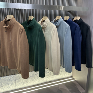 CF&CLO御寒保暖秋冬半拉链男女款 柔软透气立领休闲摇粒绒抓绒衣潮