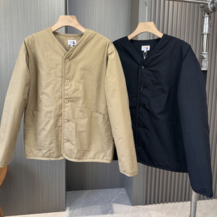 日单轻潮设计师线 宽松秋冬无领棉上衣棉服外套 外贸工厂尾货男士