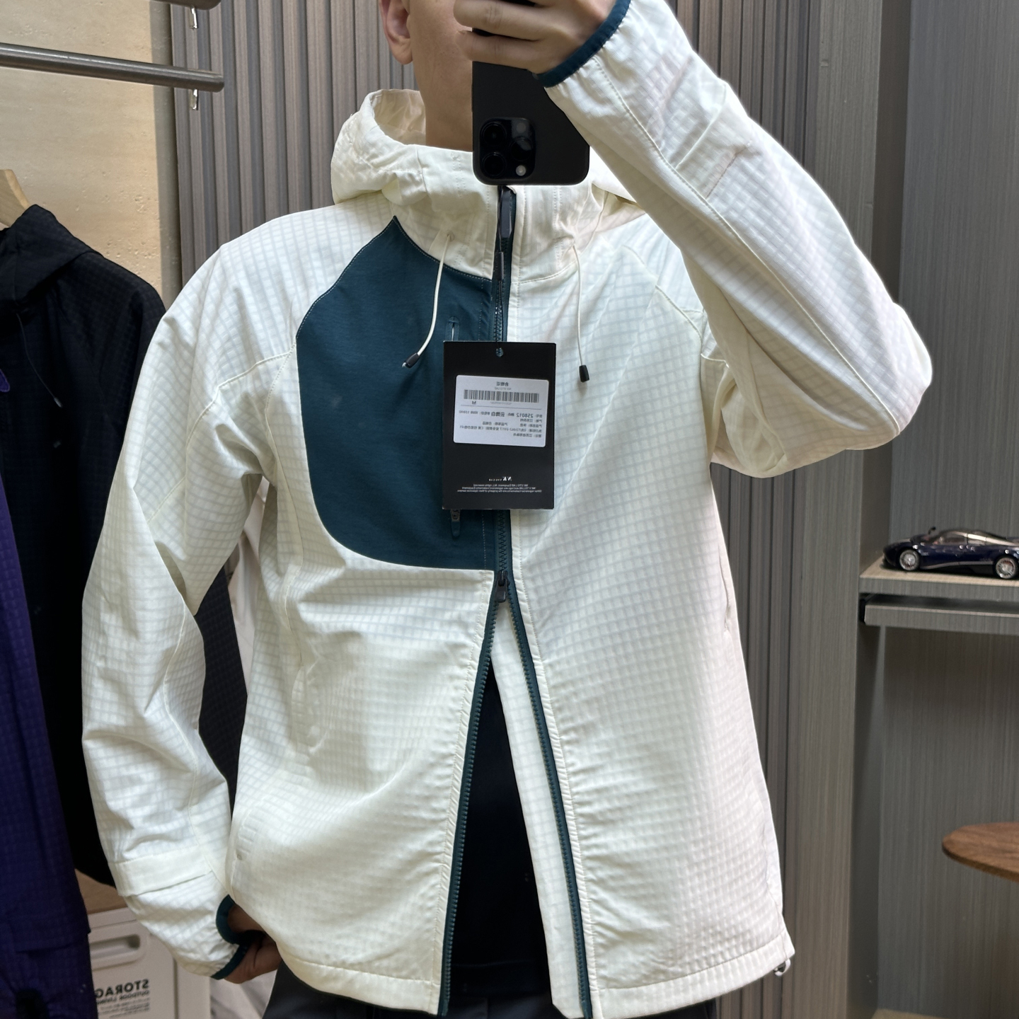 轻量化透气方格面料薄绒男女同款