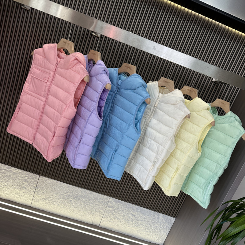 CF&CLO亲子款！出欧美单女装糖果色轻量冬季女士连帽马甲棉服外套,男装,常规马甲,淘宝优惠券,粉丝福利购,淘宝优惠卷