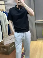 Cf&Clo Japanese Accessible Luxury Goods! Spring and Summer New Men's Smooth Lyocell Classy Knitted Short-Sleeved Polo Shirt Trend