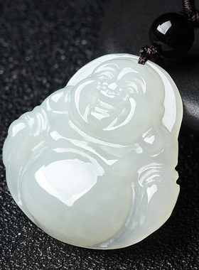 女款男士观音情侣和田玉佛公吊坠