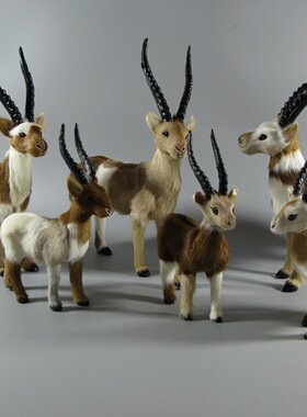 仿真藏羚羊摆件山羊皮毛工艺品