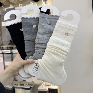 SJ袜套蕾丝花边过膝半截袜内搭袜子配长靴推推袜靴子叠穿小腿袜