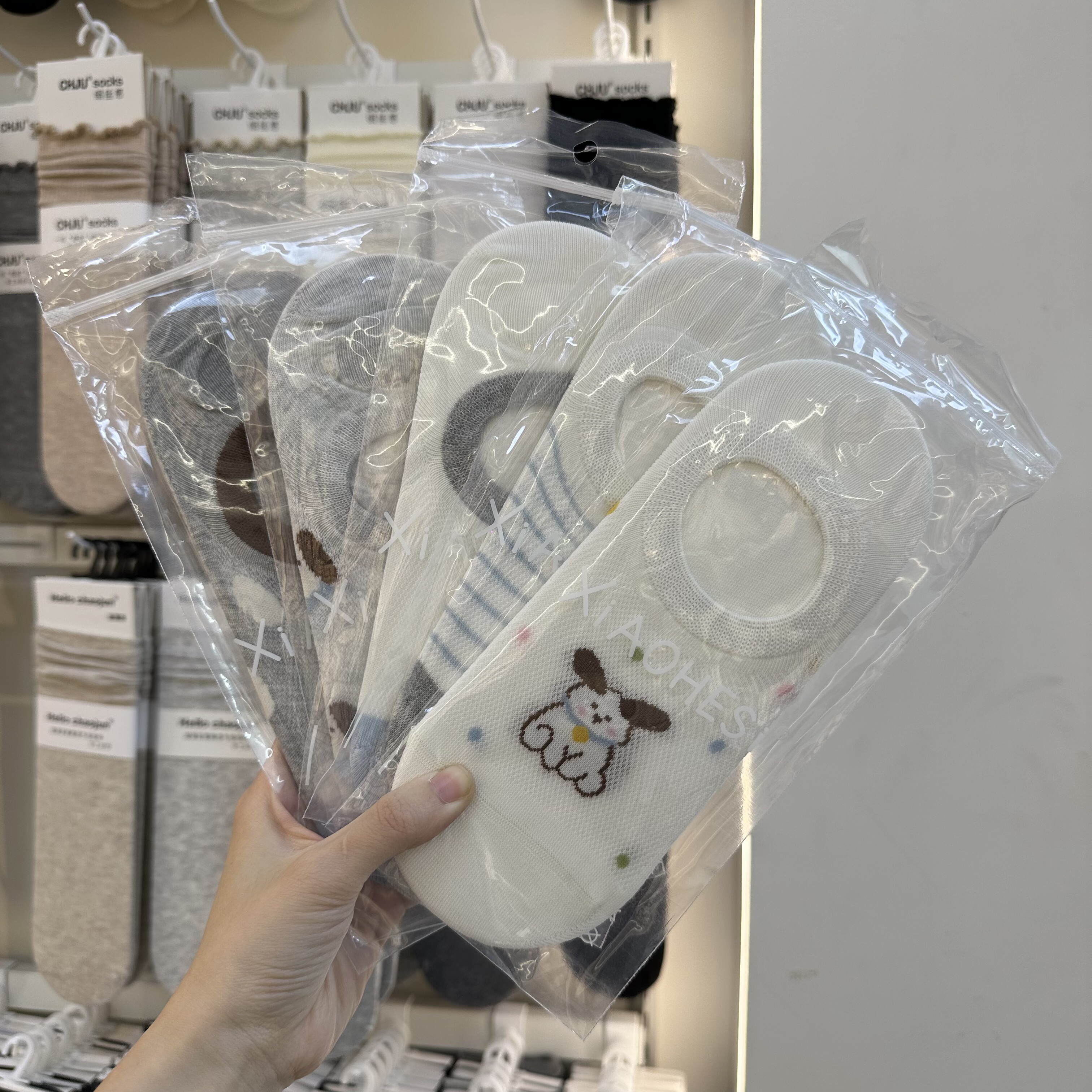 5双包邮小禾泗xiaohesi硅胶防滑袜子女夏季薄款卡通可爱浅口袜子