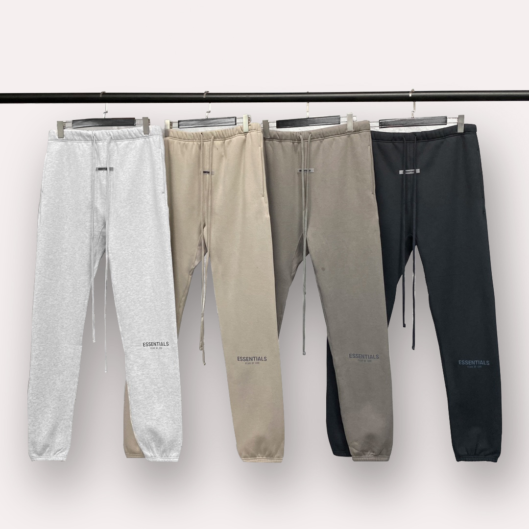 essentials高街fearoffog卫裤加厚加绒男女棕色拉链连帽字母复线