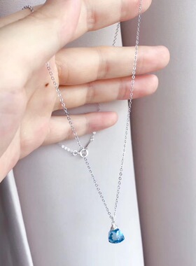 冰湖印度进口天空蓝女切面锁骨链