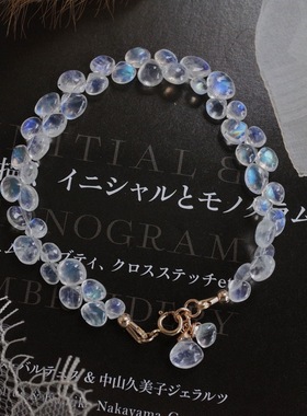 蓝光印度心形水滴原创包金手链