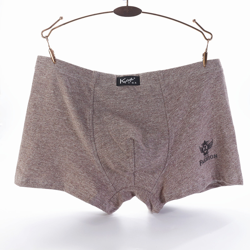 一条装卡杜夫男士内裤纯棉透气平角裤舒适u凸不勒弹性好青年短裤