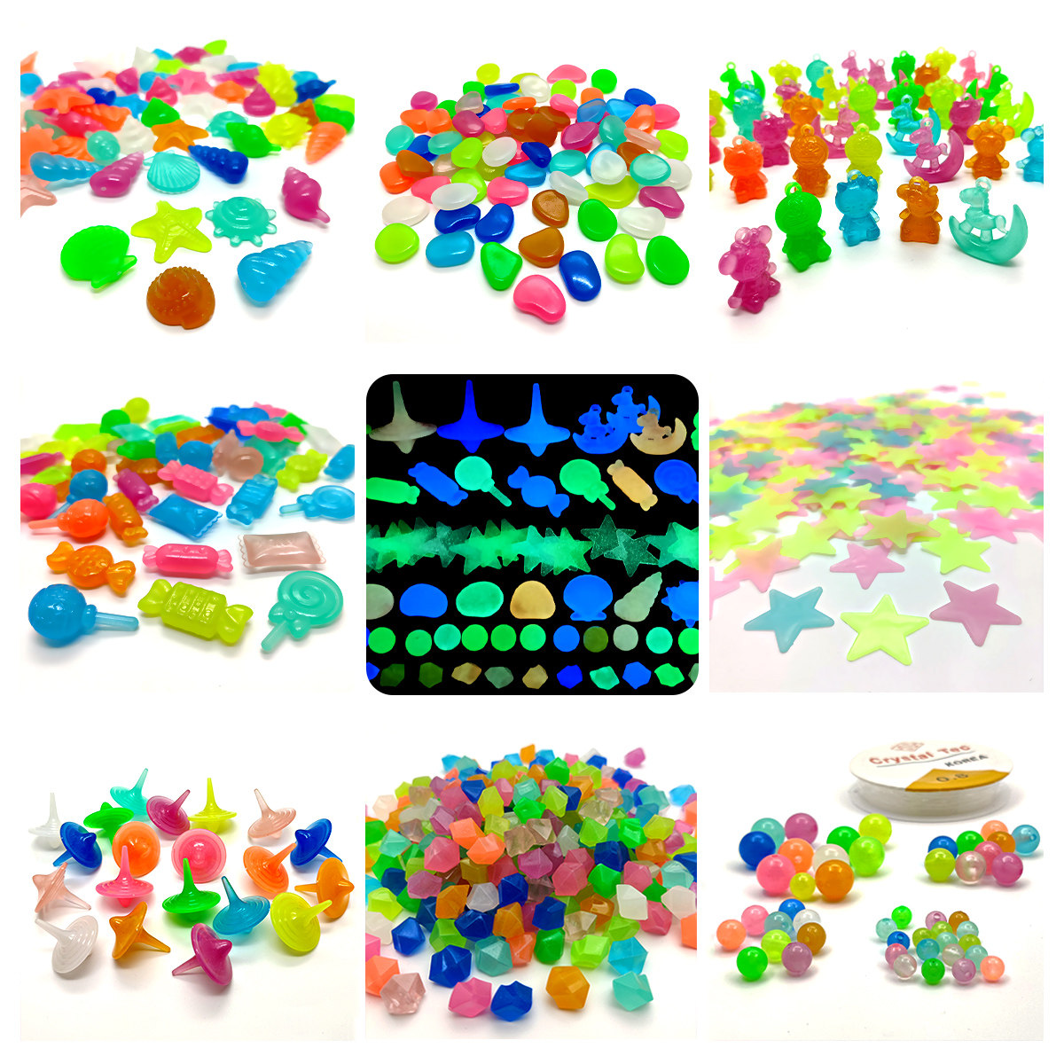 儿童宝石夜光石玩具海洋夜晚发光超亮荧光石发光石造型鱼缸造景