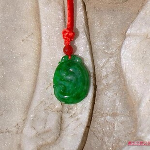 余=香6098天然A货缅甸老坑正阳绿翡翠如意吊坠挂件证书复检送小孩