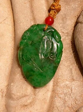 春=影8313天然A货缅甸老坑冰糯种翡翠福瓜吊坠挂件手工雕刻带证书