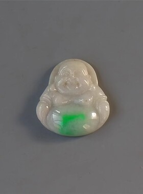 风=梧6604天然A货缅甸老坑正阳绿翡翠佛公吊坠挂件冰糯种证书复检