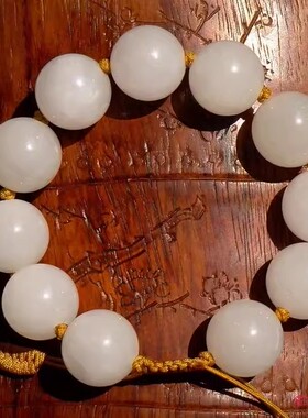 天然新疆和田玉籽料手链手串