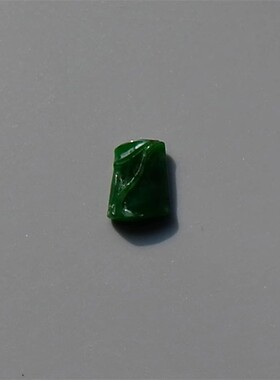 明=霞1726天然A货缅甸老坑正阳绿满绿翡翠竹节戒面嵌件好种水证书