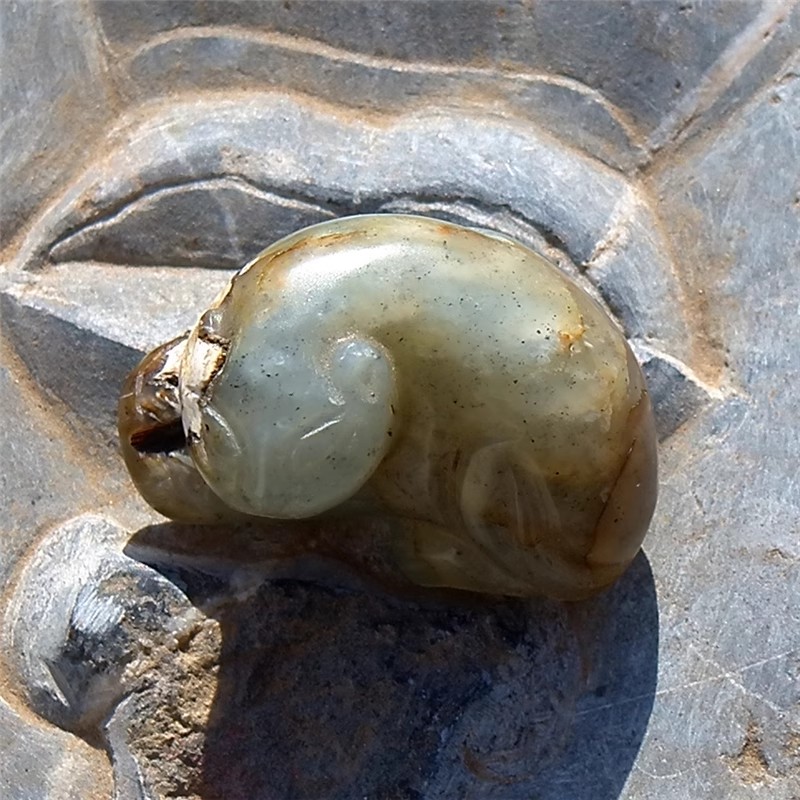 忘=忧8913明代天然新疆和田玉糖白玉籽料貔貅吊坠挂件手工雕刻